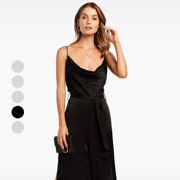 Bardot Pants - BARDOT COWL NECK JUMPSUIT IN BLACK
